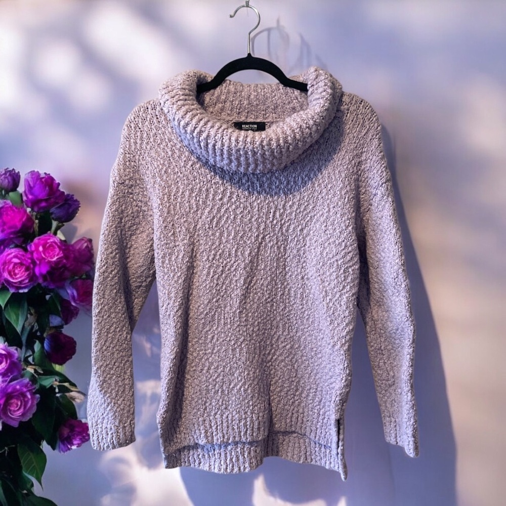 Kenneth Cole Reaction Cozy Purple Cowl Neck Sweater